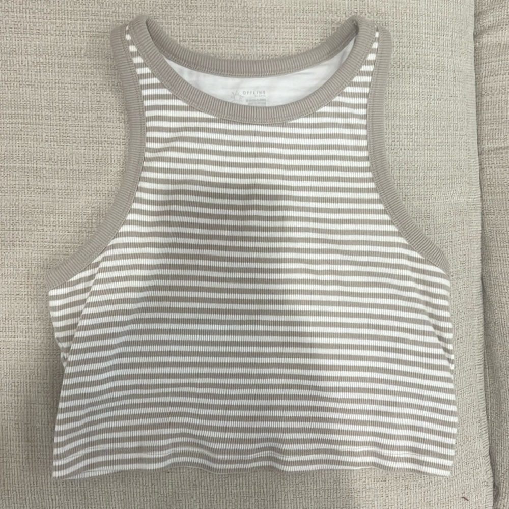 American Eagle Cropped Stripe Tank. Size M